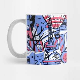 Abstract Paris City Mug